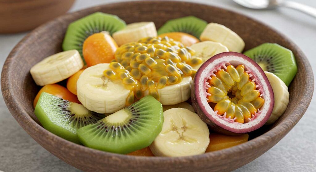Kiwi, Banana and Passion Fruit Salad